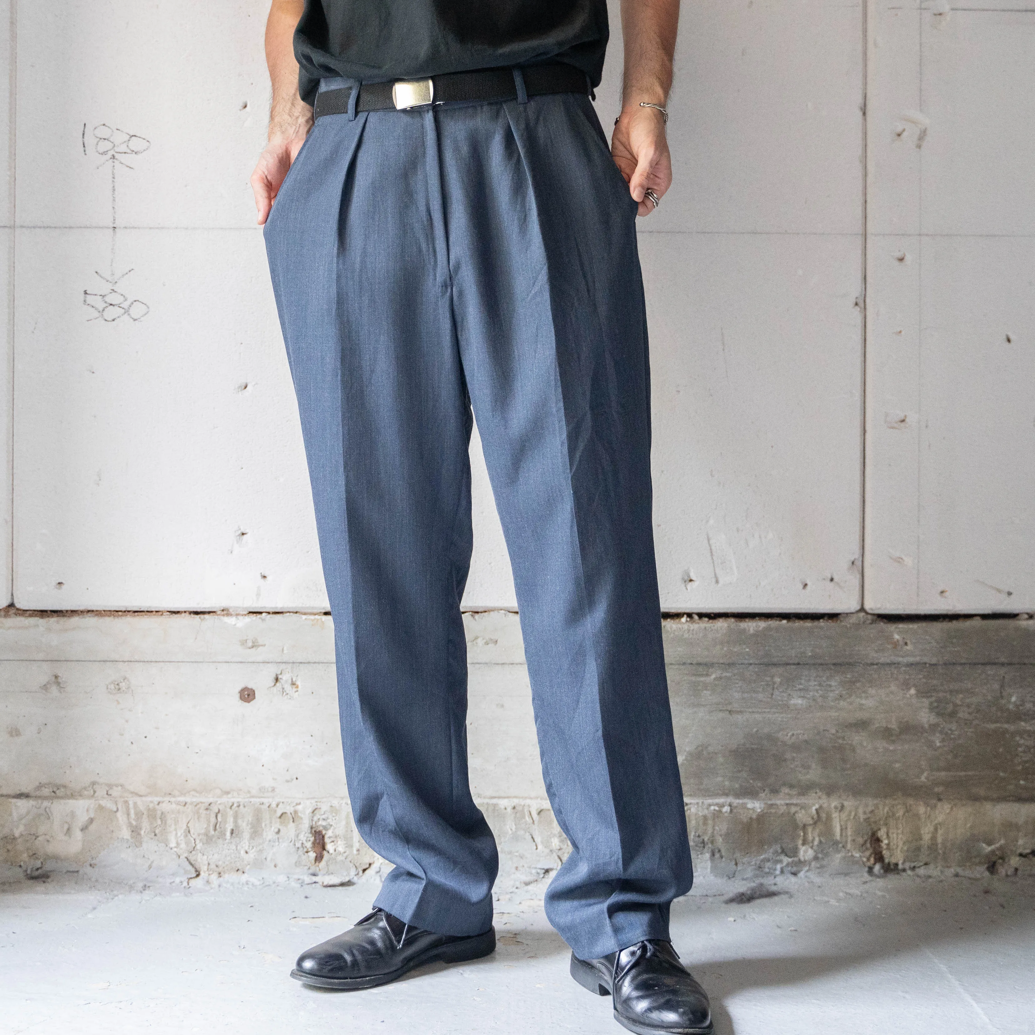 1990-00s British military navy color No.2 dress pants 'RAF'