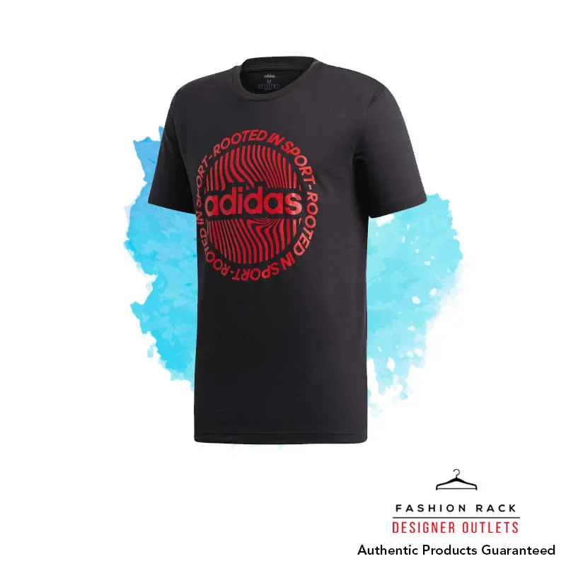 Adidas Circled Graphic Tee Black / Active Maroon