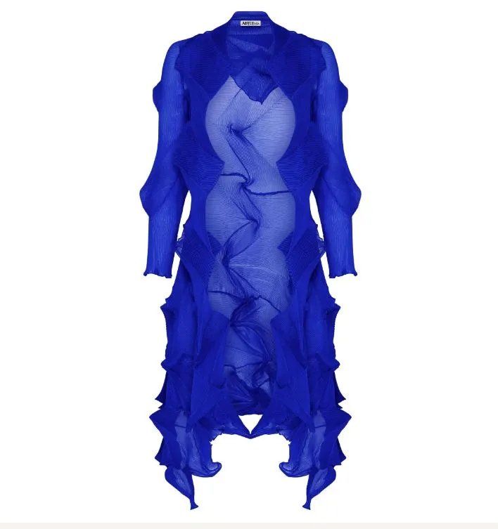 Alquema Cobaltr Blue Long Estrella Dress And Jacqui Coat