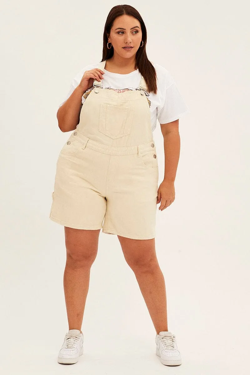 Beige Denim Overall