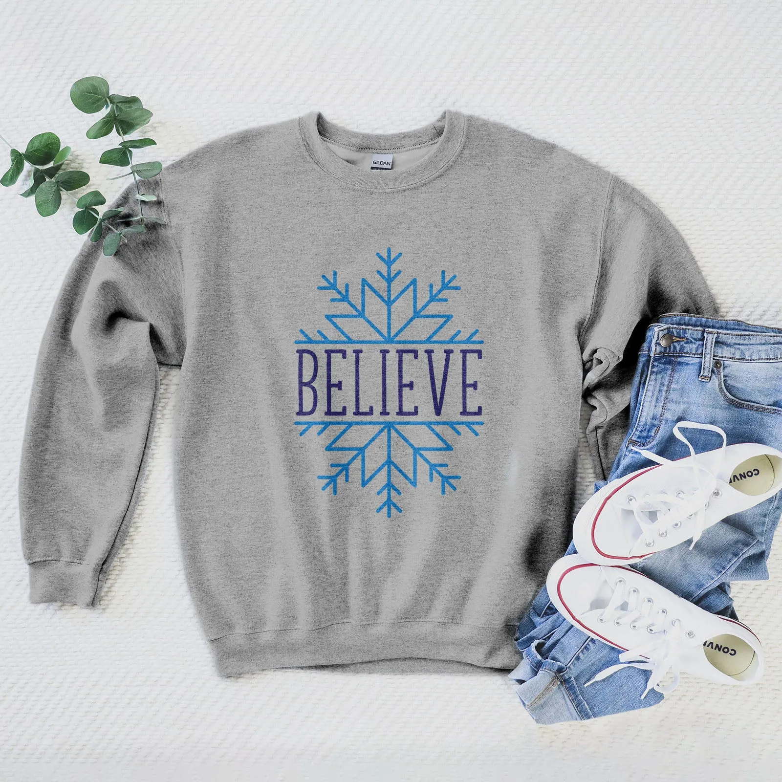 Believe Snowflake Sweatshirt