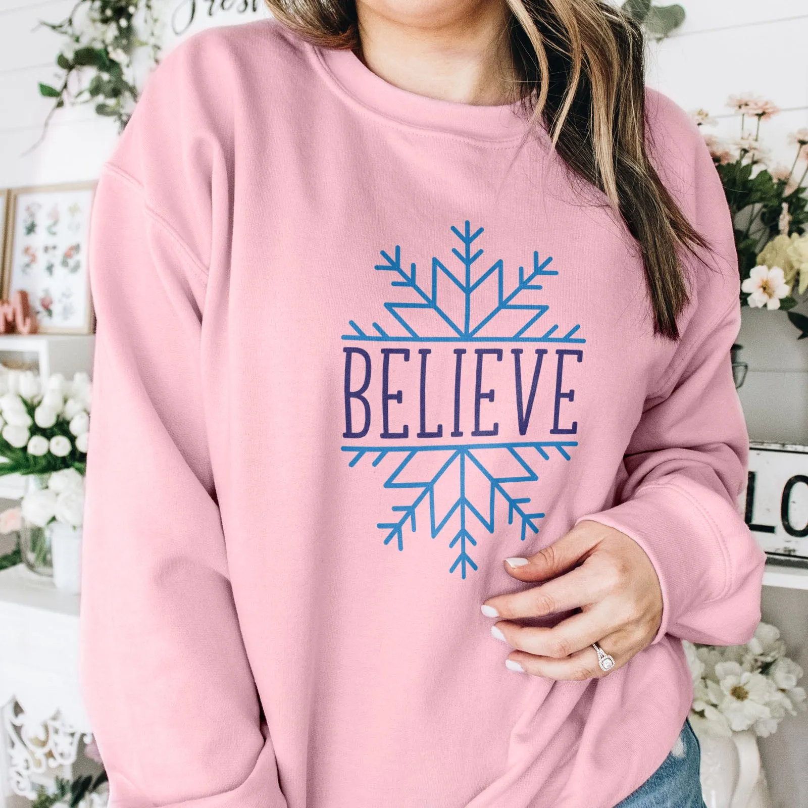 Believe Snowflake Sweatshirt