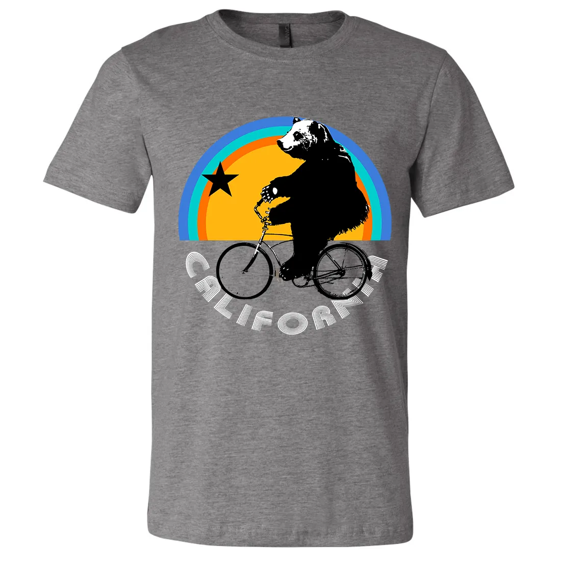 California Bear On Bike Asst Colors Mens Lightweight Fitted T-Shirt/tee