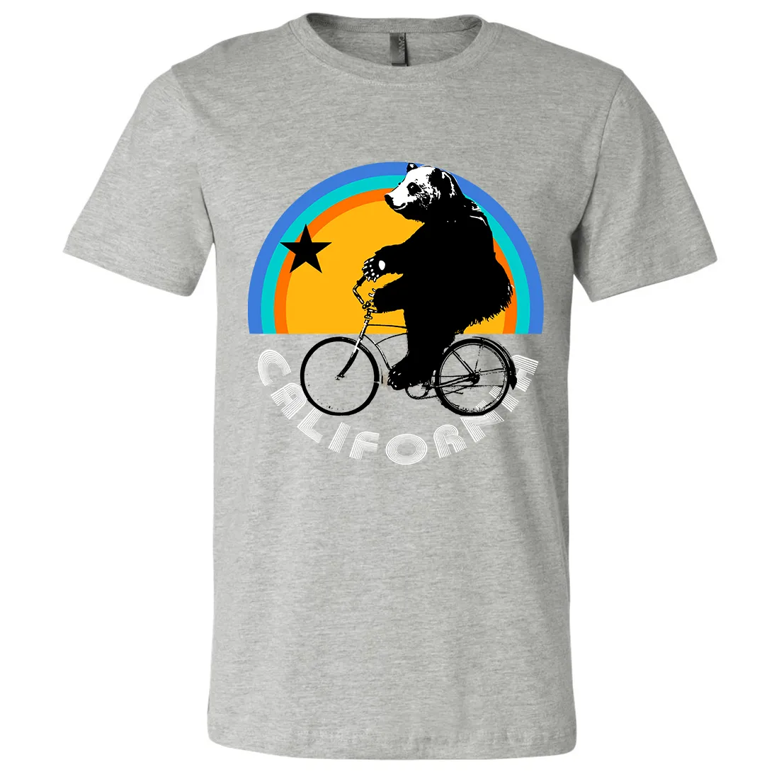 California Bear On Bike Asst Colors Mens Lightweight Fitted T-Shirt/tee