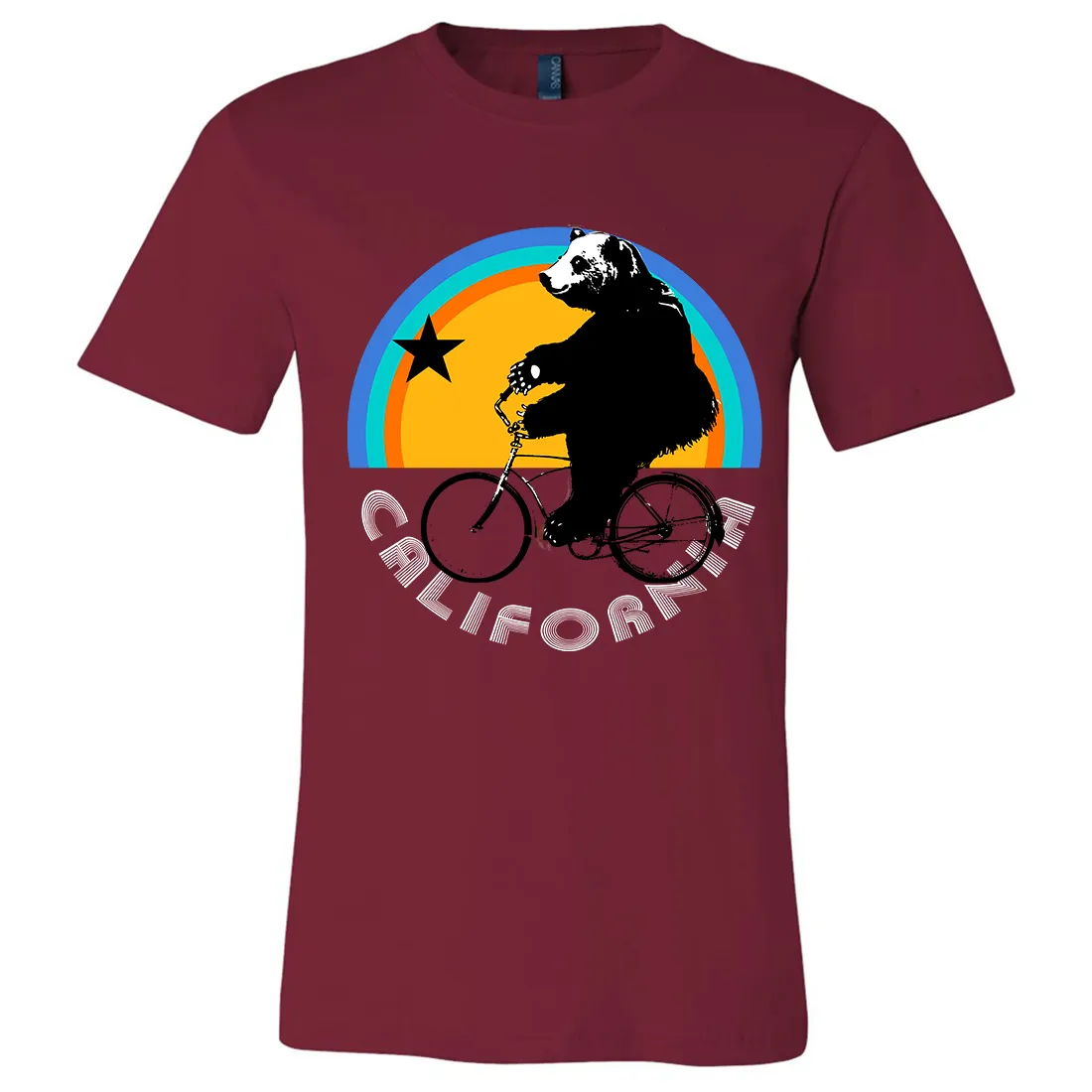 California Bear On Bike Asst Colors Mens Lightweight Fitted T-Shirt/tee