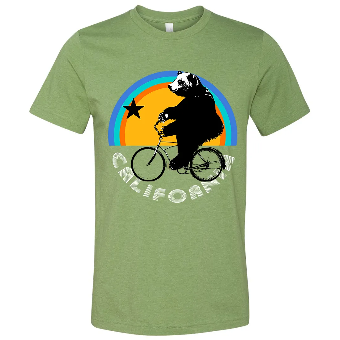 California Bear On Bike Asst Colors Mens Lightweight Fitted T-Shirt/tee