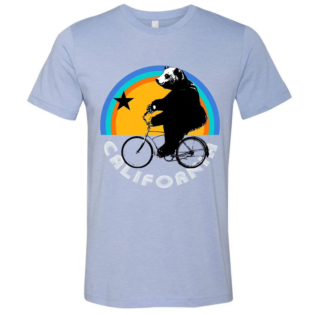 California Bear On Bike Asst Colors Mens Lightweight Fitted T-Shirt/tee