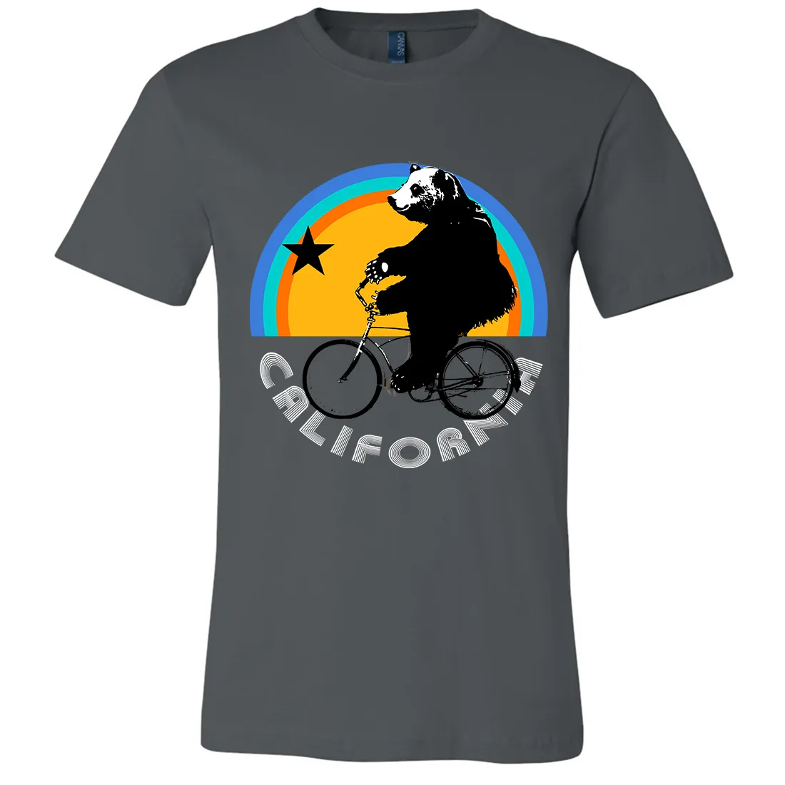 California Bear On Bike Asst Colors Mens Lightweight Fitted T-Shirt/tee