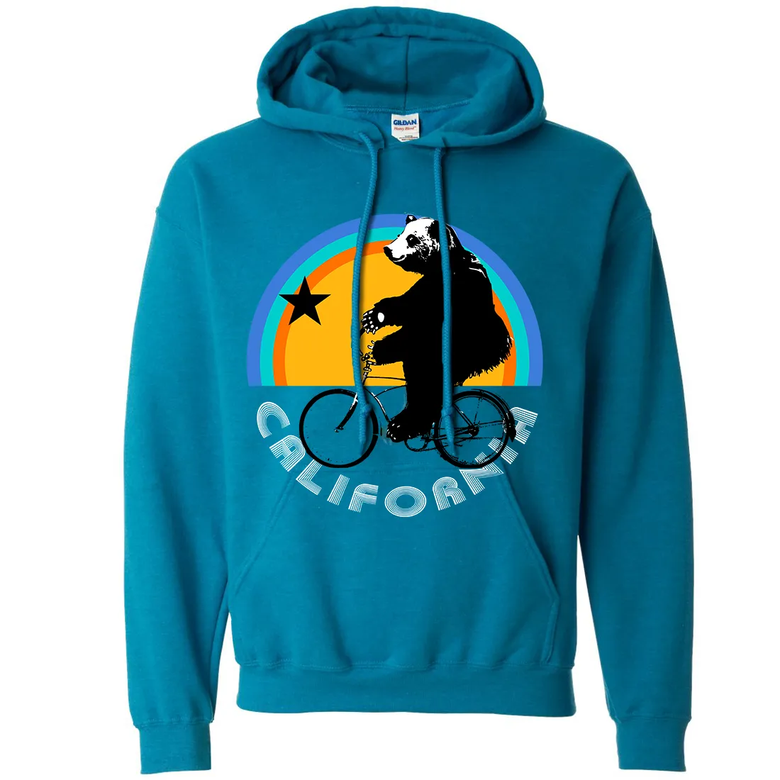 California Bear On Bike Sweatshirt Hoodie