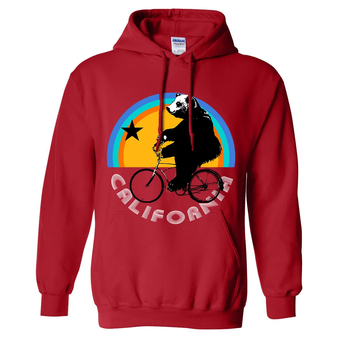 California Bear On Bike Sweatshirt Hoodie