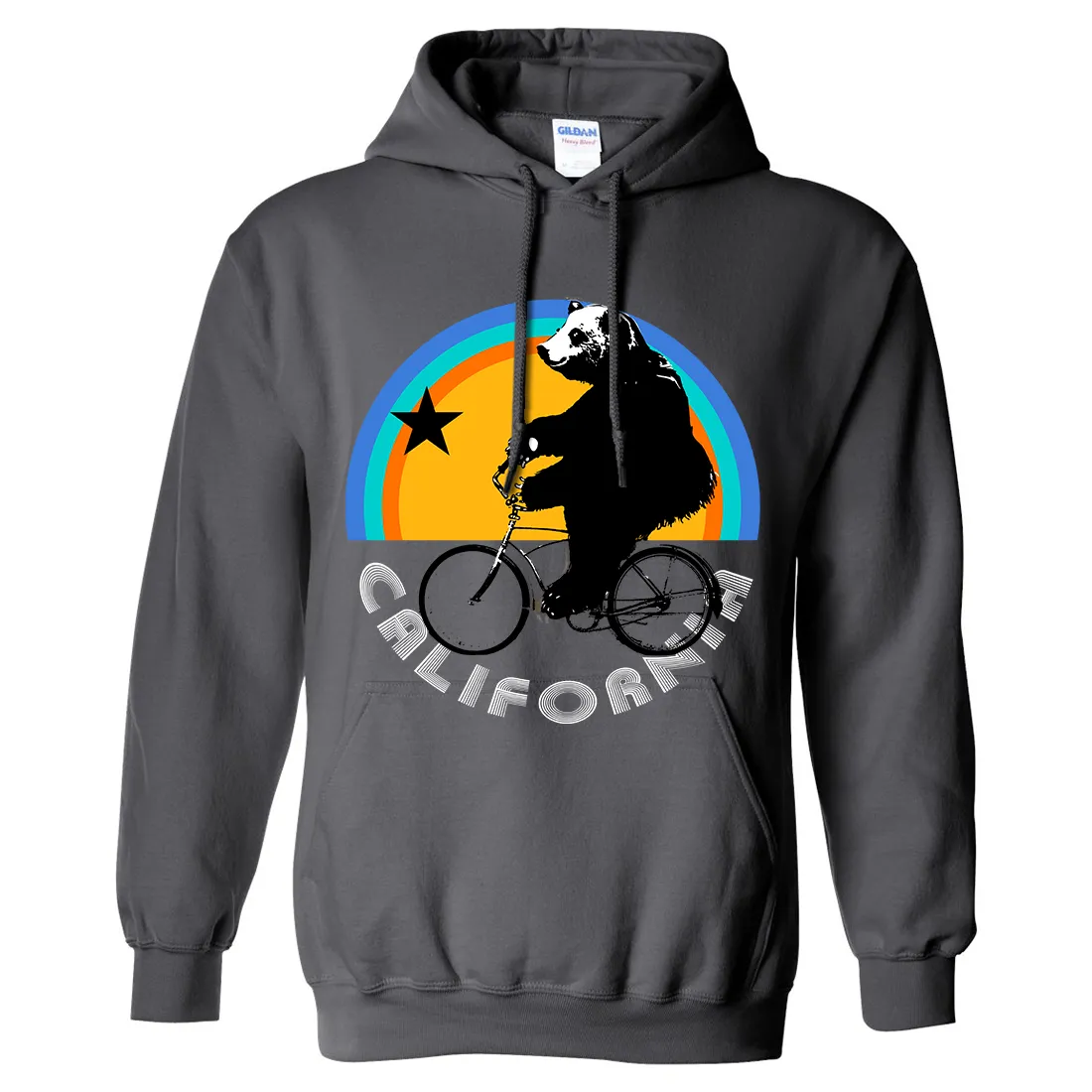 California Bear On Bike Sweatshirt Hoodie