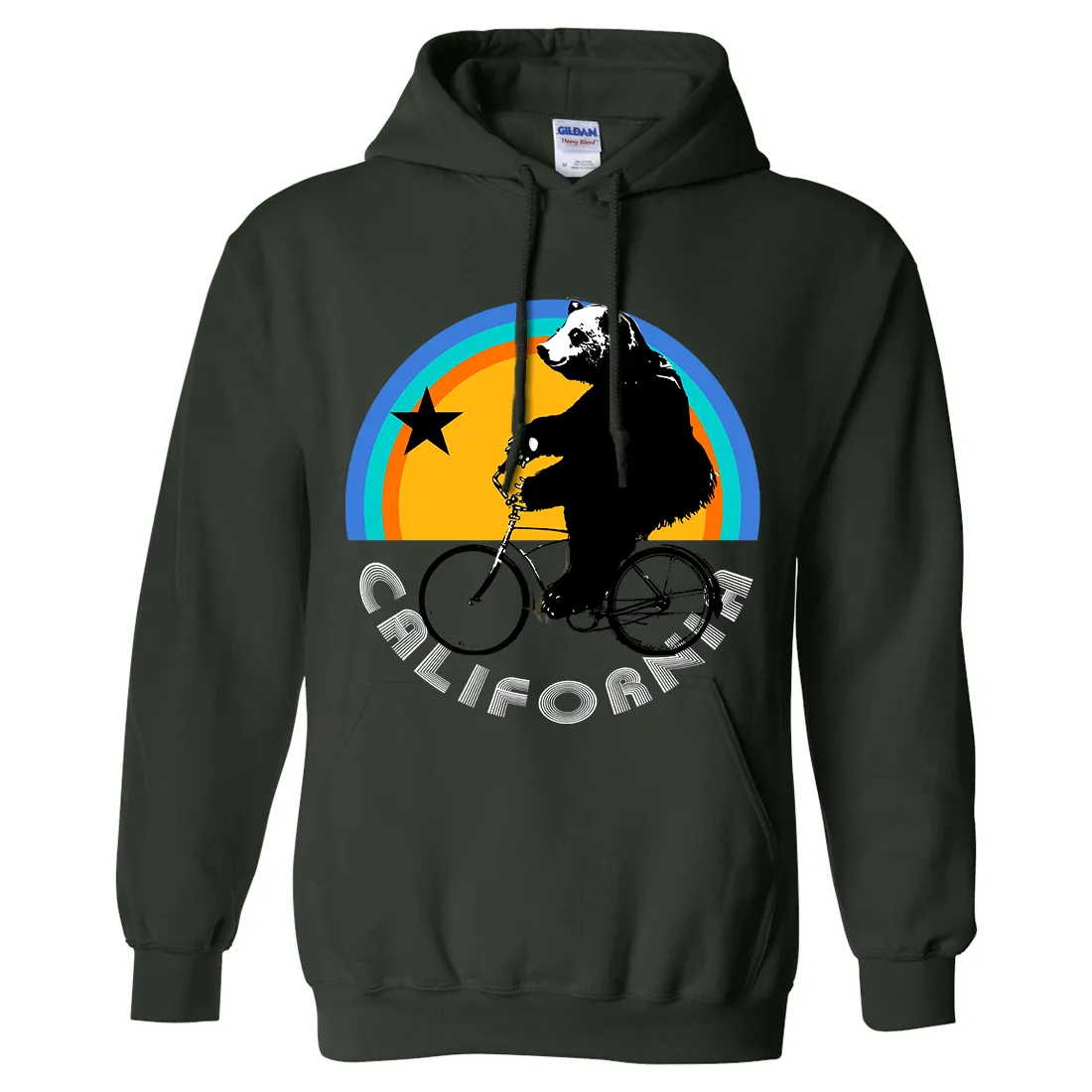 California Bear On Bike Sweatshirt Hoodie