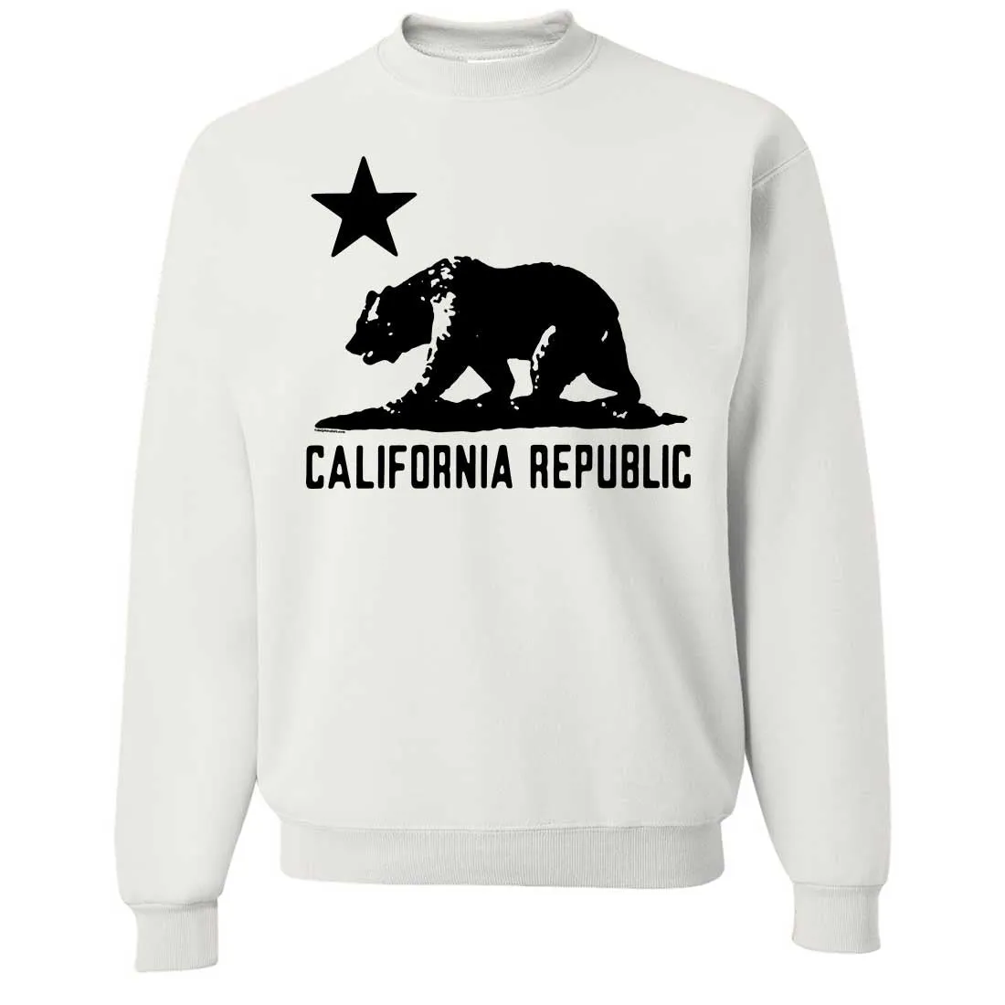 California Flag Oversize Black Silhouette Crewneck Sweatshirt