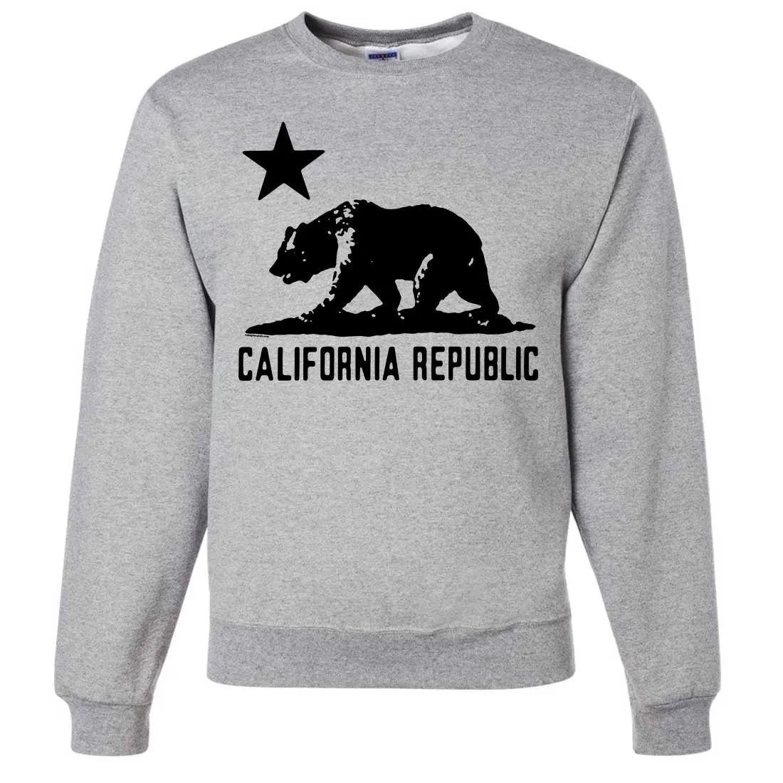 California Flag Oversize Black Silhouette Crewneck Sweatshirt