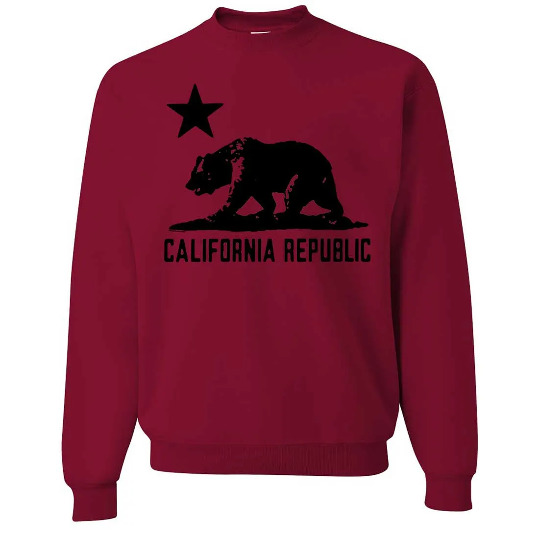 California Flag Oversize Black Silhouette Crewneck Sweatshirt