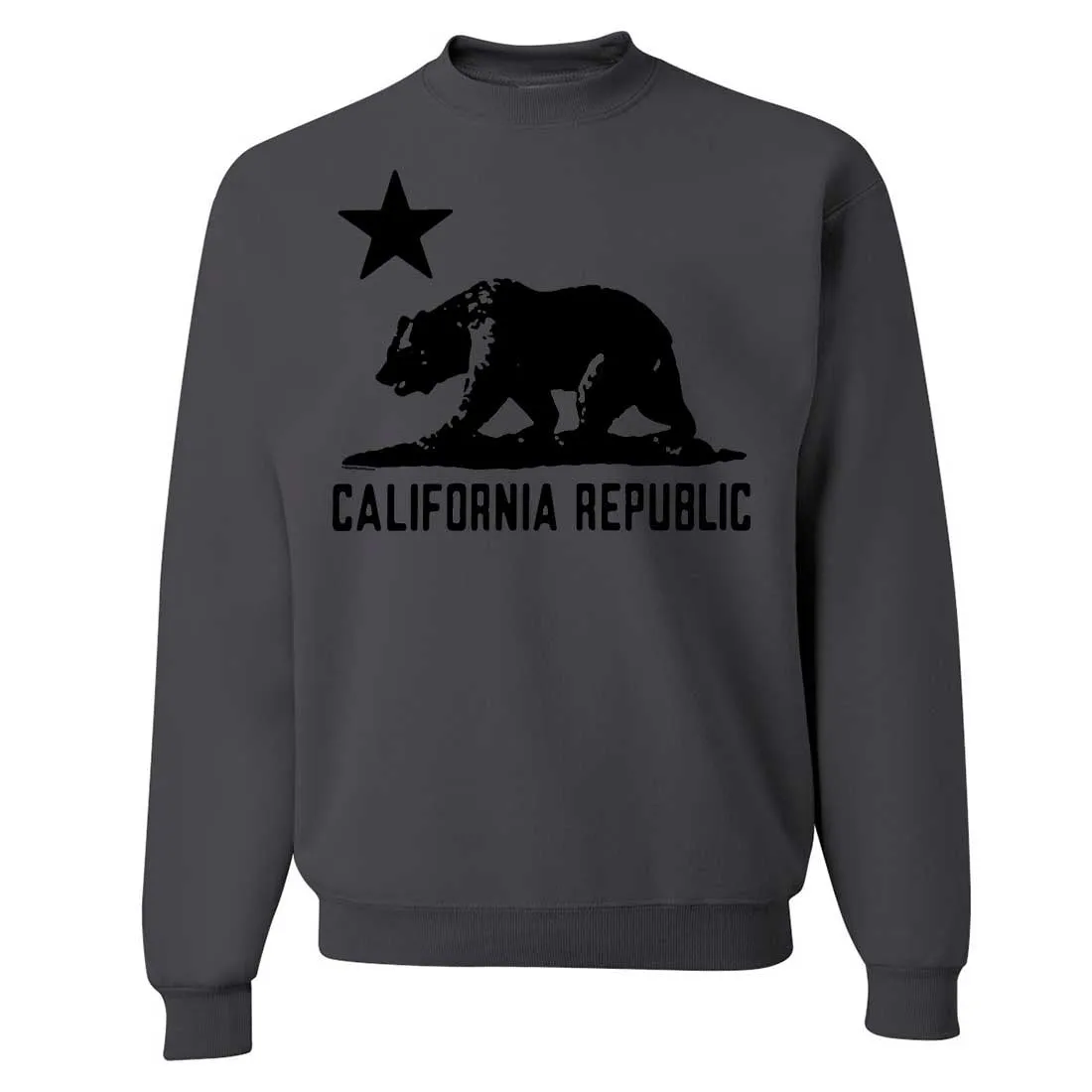 California Flag Oversize Black Silhouette Crewneck Sweatshirt