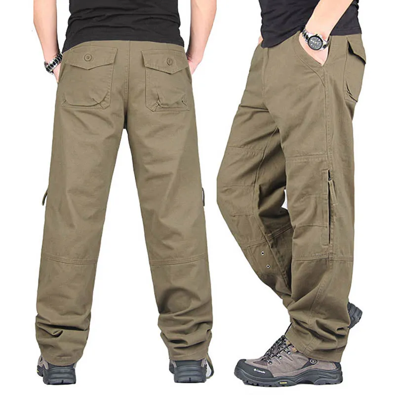 Casual Cotton Overalls Multi Pockets Men Pants