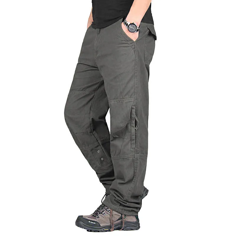 Casual Cotton Overalls Multi Pockets Men Pants