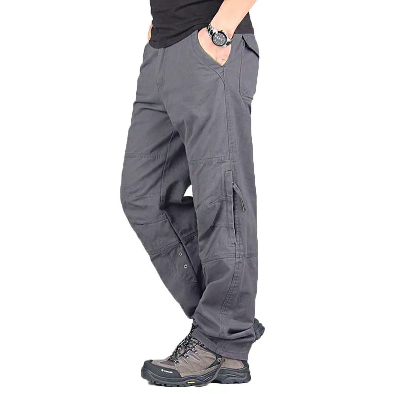 Casual Cotton Overalls Multi Pockets Men Pants