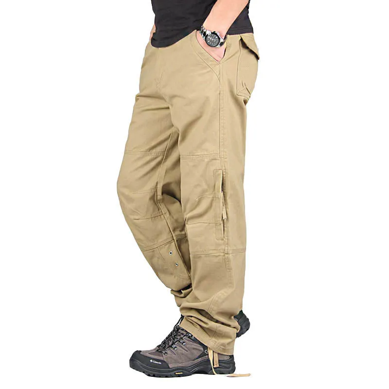 Casual Cotton Overalls Multi Pockets Men Pants