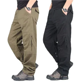 Casual Cotton Overalls Multi Pockets Men Pants