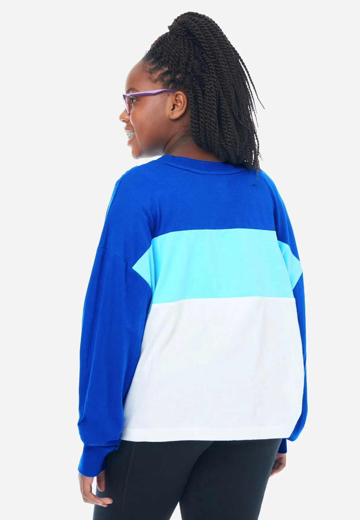 Color Block Crop Sweatshirt