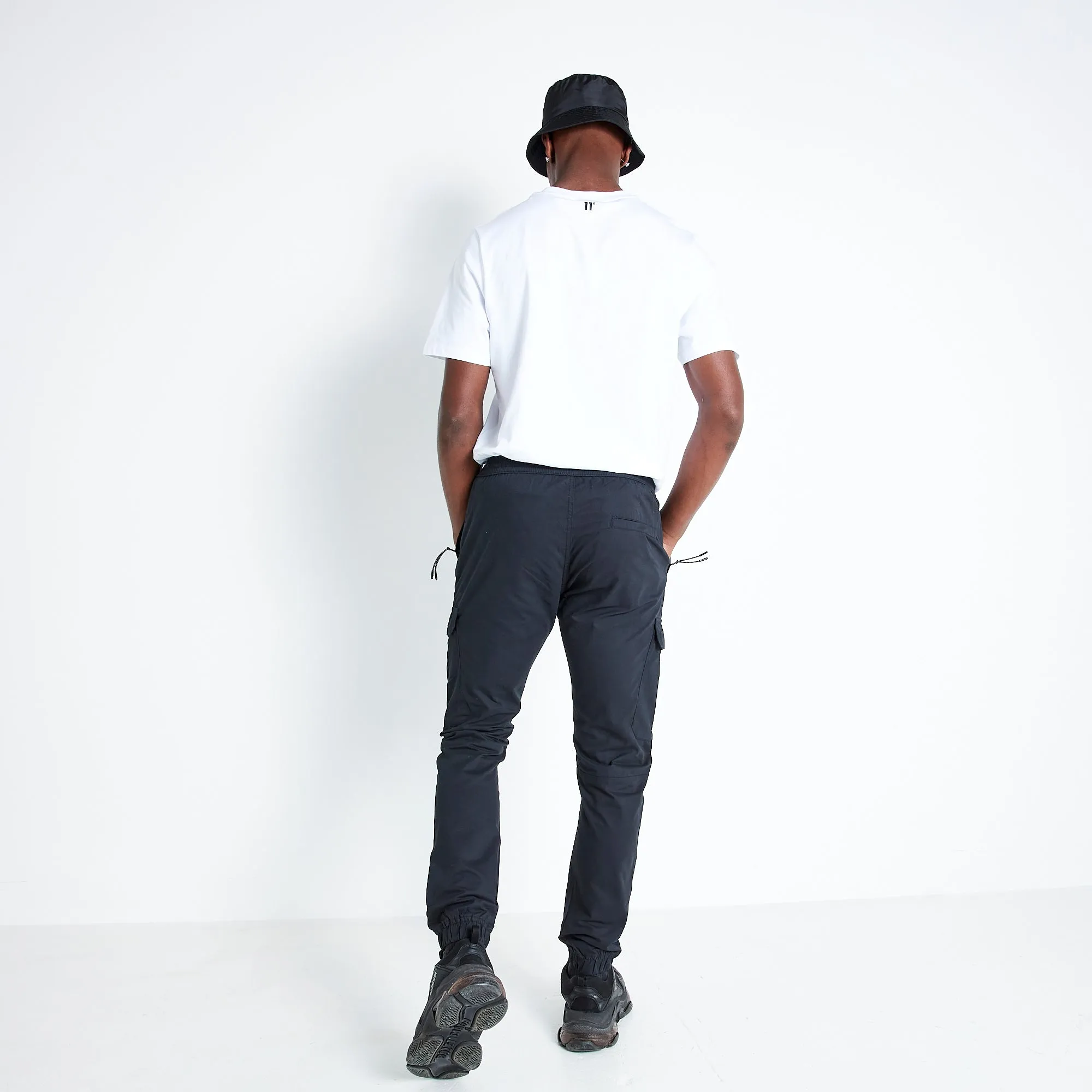 Cuffed Cargo Pants - Black