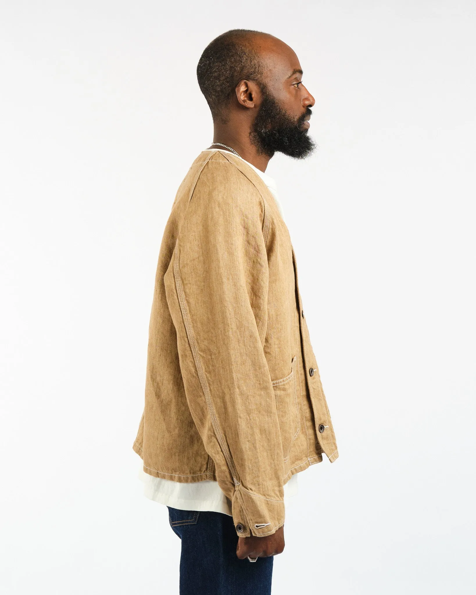 Engineer Jacket Twill Linen Brown