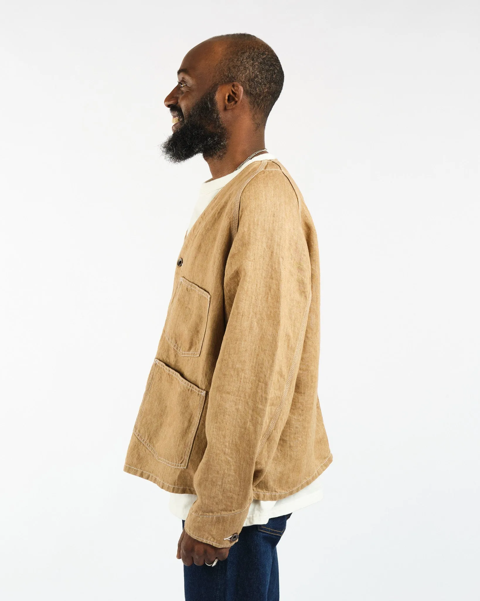 Engineer Jacket Twill Linen Brown