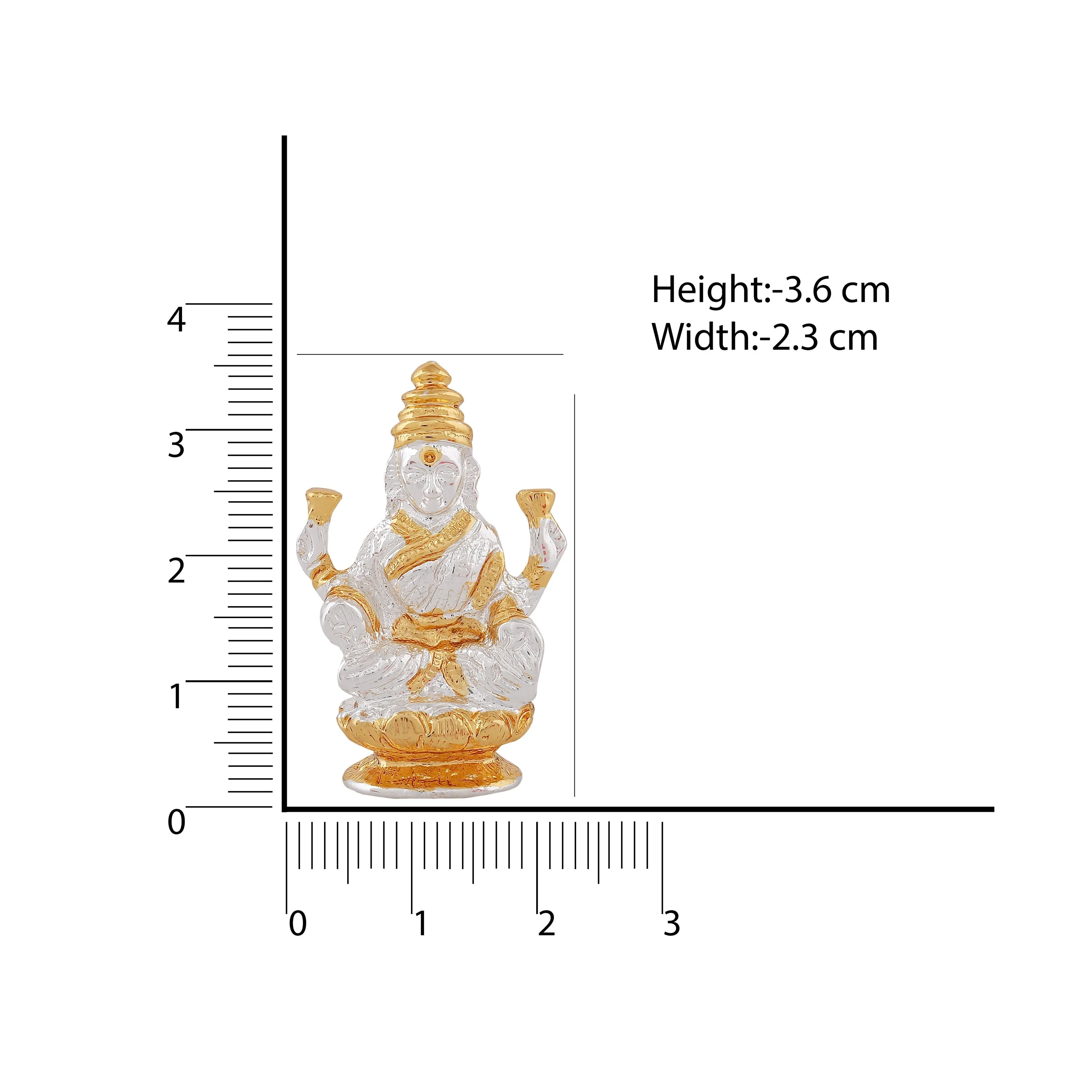 Estele Gold & Rhodium Plated Goddess Lakshmi Ji Idol