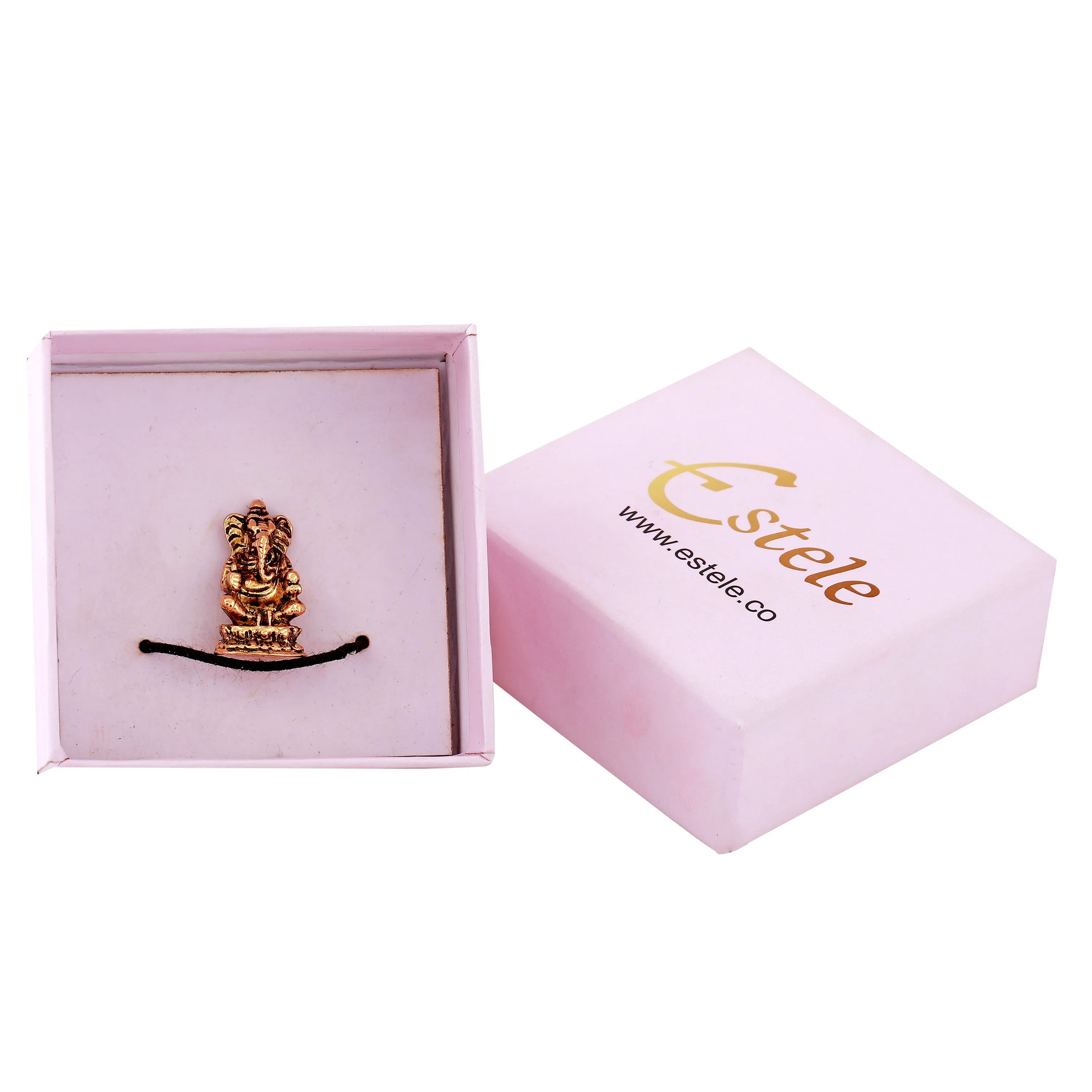 Estele Gold Plated Antique Spiritual Lord Ganesh Idol for Gifts & House Warming/Home/Office Decors.