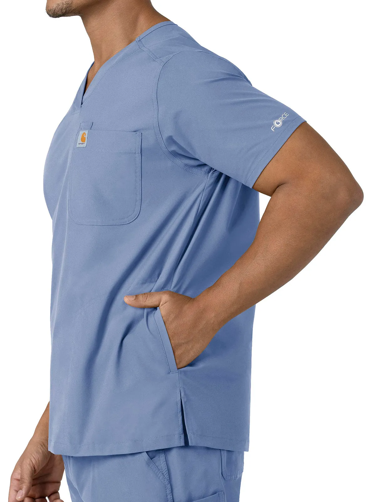 Force Essentials - Men's V-Neck Shirttail Scrub Top