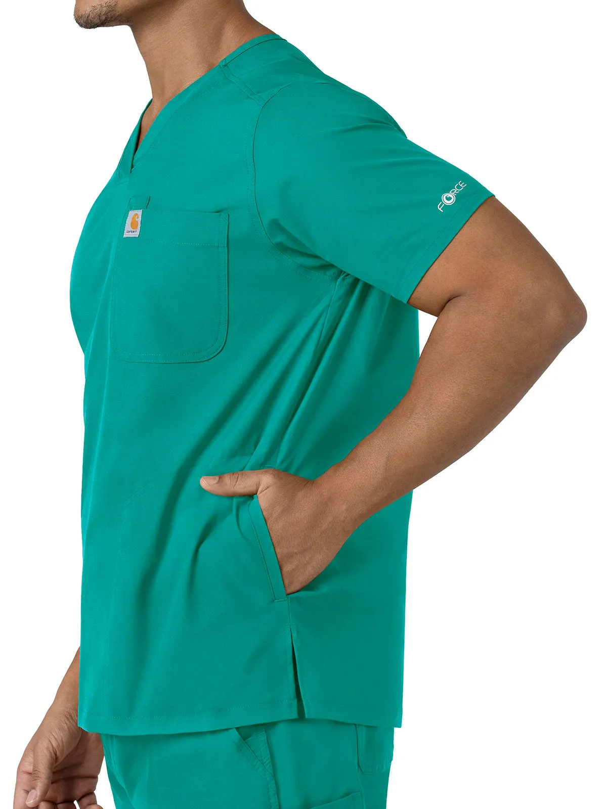 Force Essentials - Men's V-Neck Shirttail Scrub Top