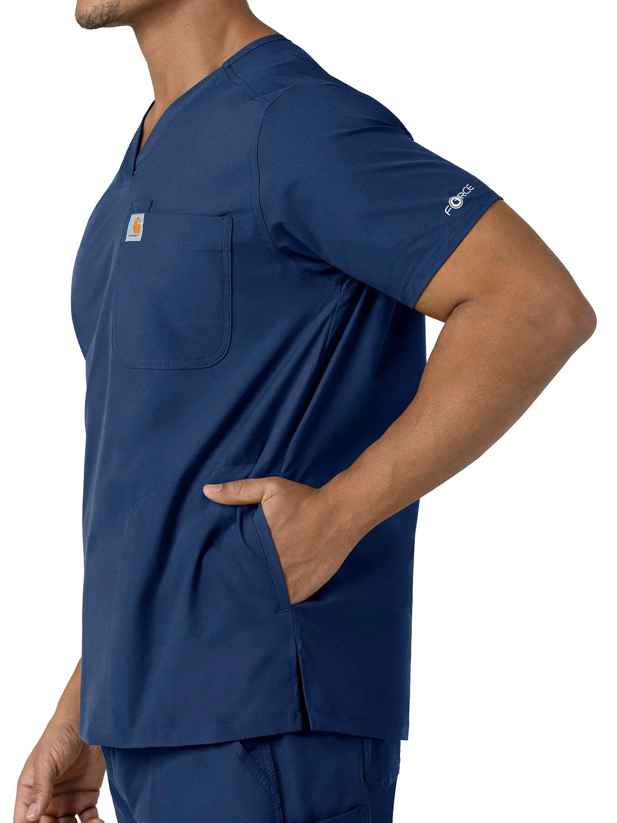 Force Essentials - Men's V-Neck Shirttail Scrub Top