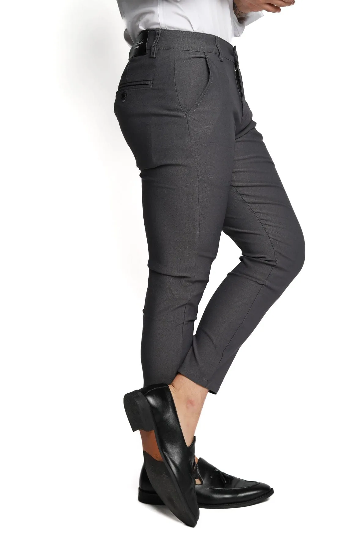 Grey Slim Fit Dress Pants