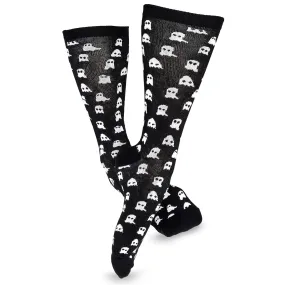 Halloween Ghosts Black White Novelty Crew Socks for Women 1 Pair 9-11 (2317)