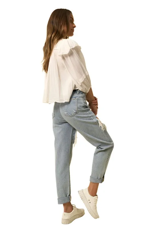 High Rise Straight Jeans