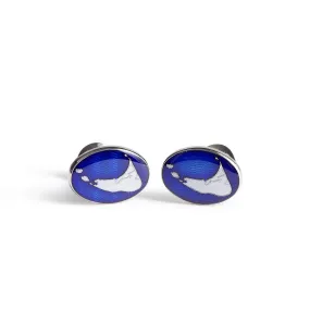 Island Cufflinks - Navy with White Island