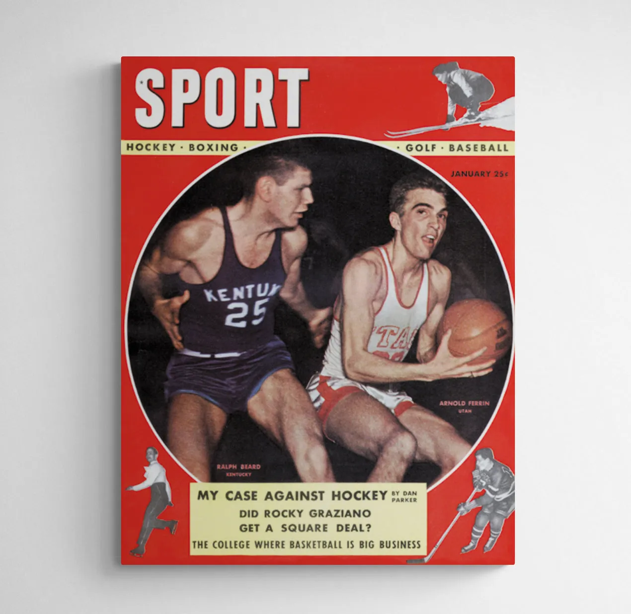 January 1948 SPORT Cover (Ralph Beard, University of Kentucky, Arnold Ferrin, University of Utah)