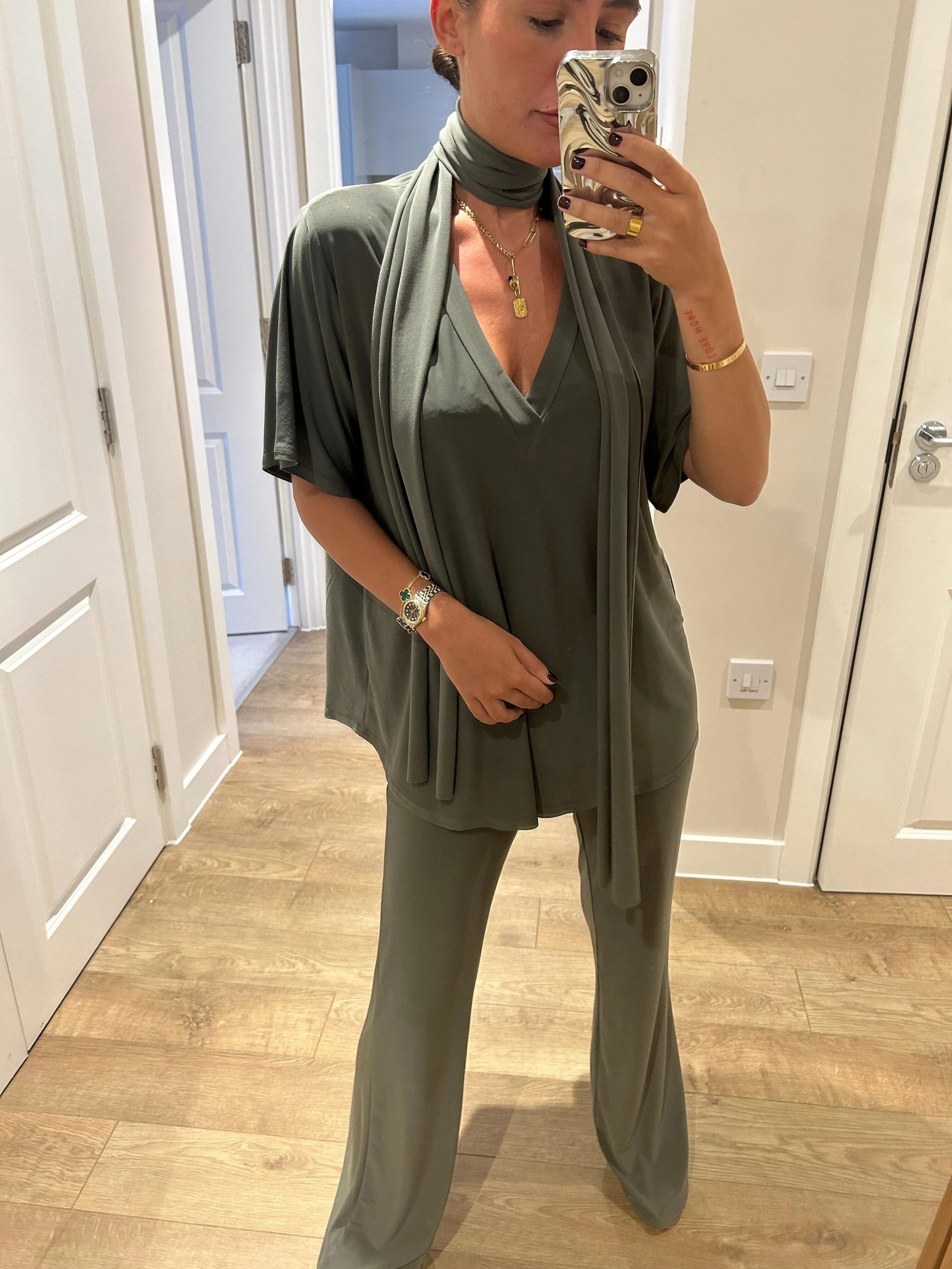 Khaki Oversized T-Shirt Loungewear