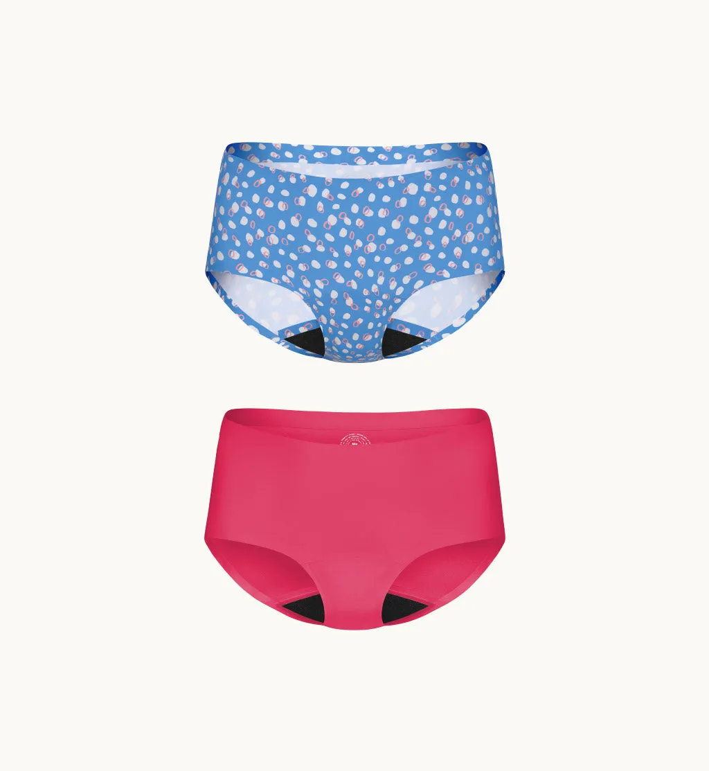 (Kit Item) First Period Kit SLP LTD Color Pink Pop/Whirlpool 2-Pack | Boyshort