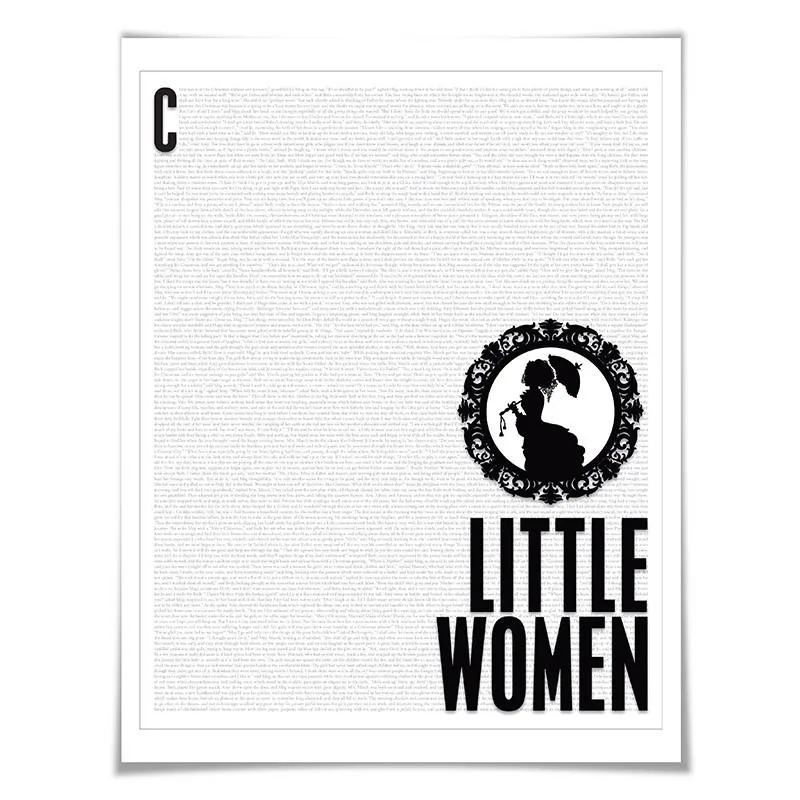 Little Women by Louisa May Alcott. Literary Art Print. 4 Sizes. Literature Poster. Book Art