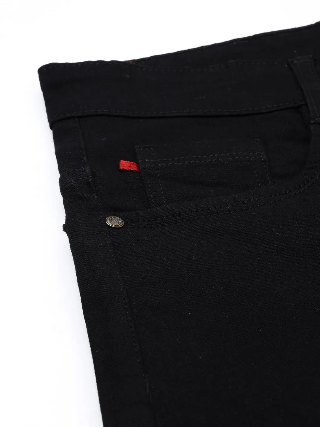 Men's Black Slim Fit Washed Stretchbleble Jeans