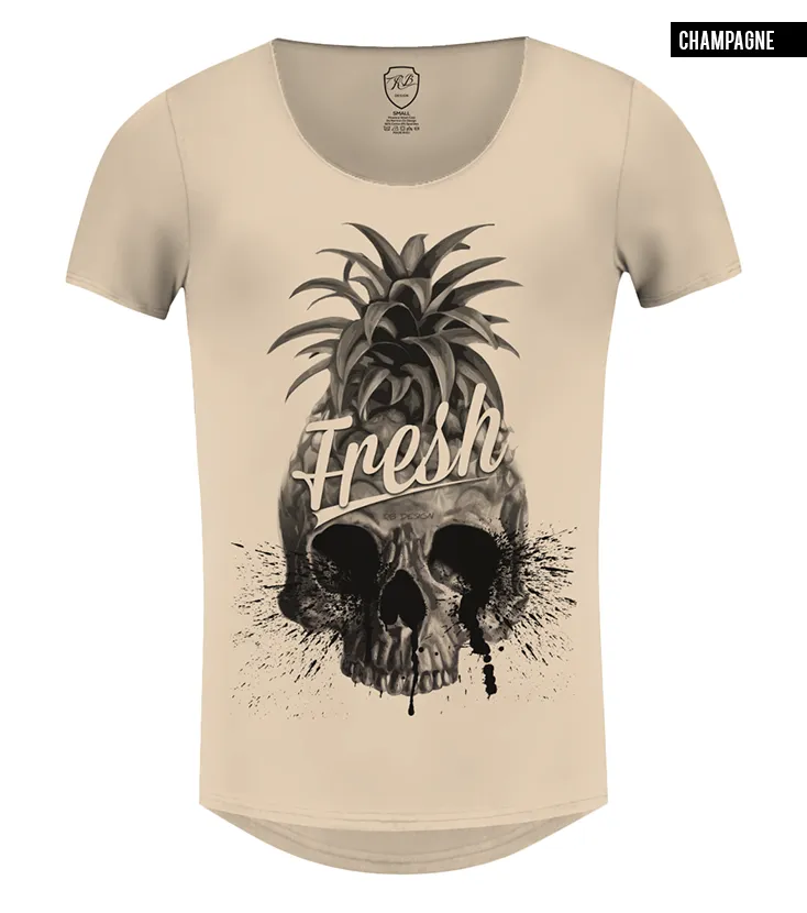 Men's Pineapple Skull T-shirt Cool Graphic Tee / color option / MD486