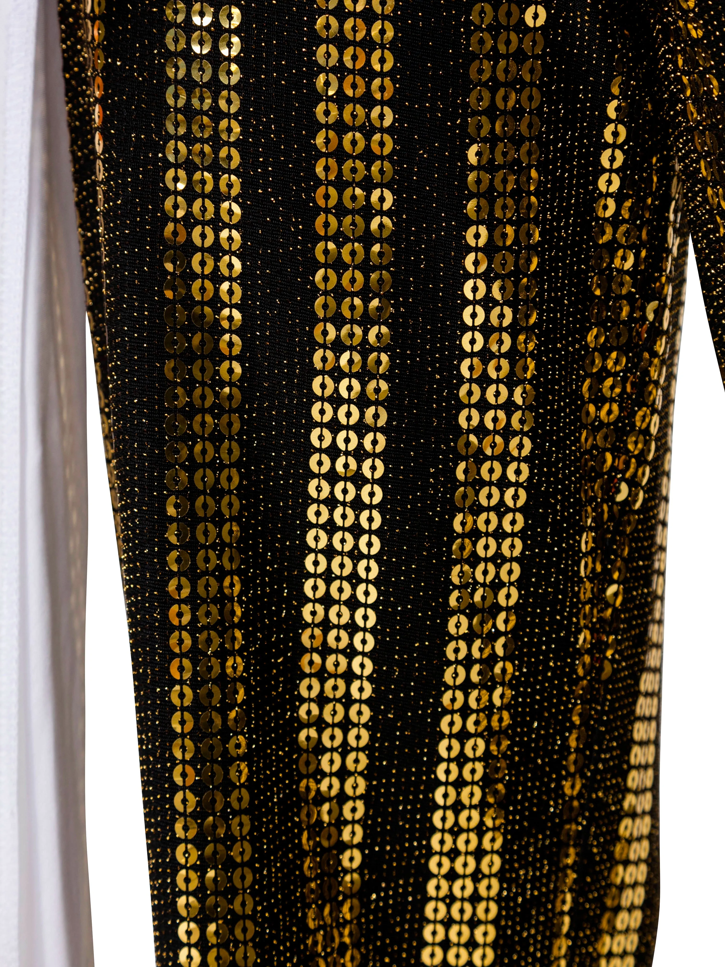 "Eve" Black and Gold Sequined Pants