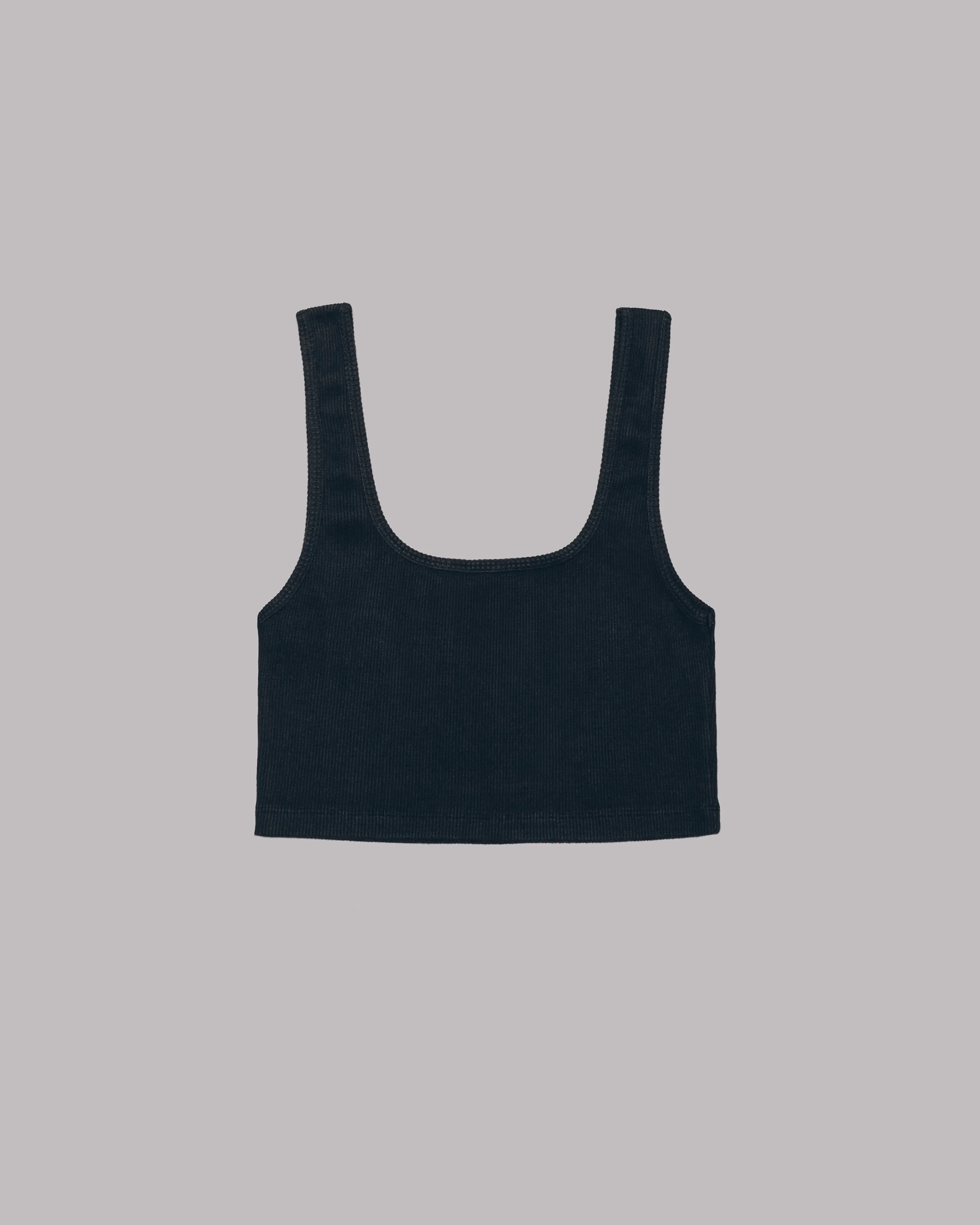 The Black Ribbed Bralette Top