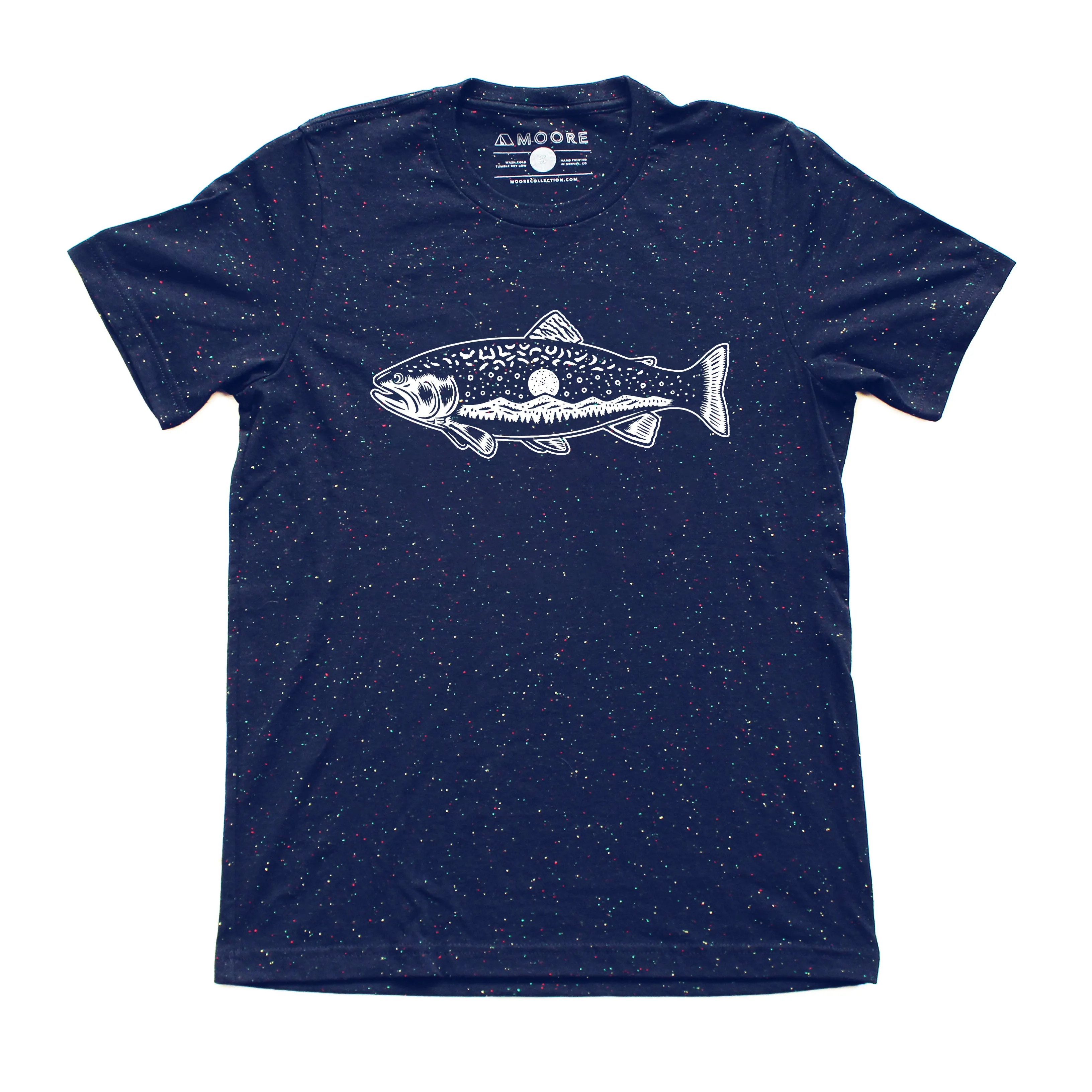 Trout Tee-Navy Speckled