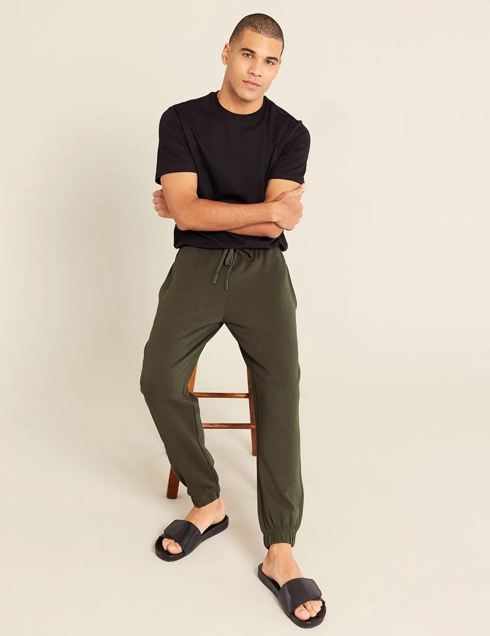 Unisex Cuffed Sweat Pants - Dark Olive